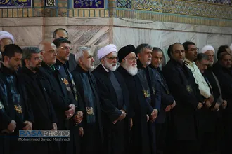 مراسم خطبه خوانی شب عاشورا در حرم مطهر رضوی&lrm;