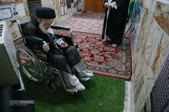تشرف حضرت آیت الله شبیری زنجانی به حرم حضرت فاطمه معصومه (سلام&zwnj;الله&zwnj;علیها)