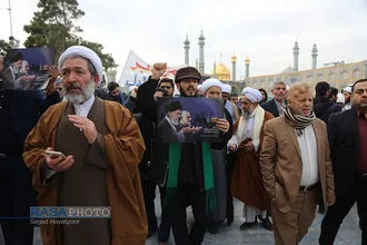 راهپیمایی خودجوش طلاب و بسیجیان قم در پی شهادت حاج قاسم سلیمانی