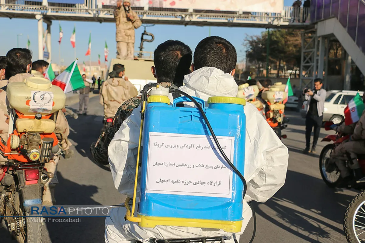 تجدید میثاق گروه&zwnj;های جهادی مبارزه با کرونا در اصفهان با شهداء