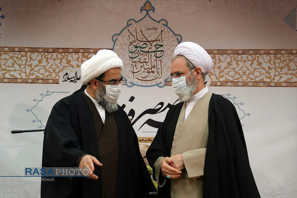 مراسم تجلیل با حضور آیت الله اعرافی در مدرسه علمیه حضرت امام کاظم (علیه السلام)