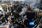 مراسم تشییع دو شهید گمنام دفاع مقدس&lrm; در تهران