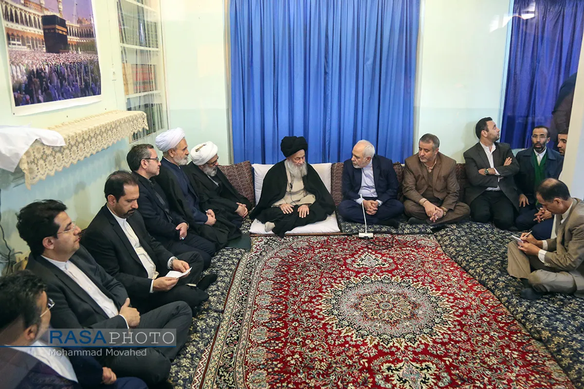 دیدار ظریف وزیر امور خارجه با علما و مراجع تقلید در قم