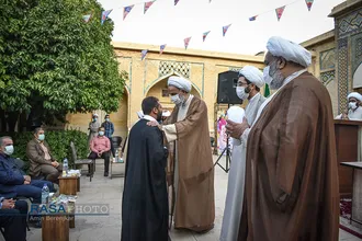 جشن عمامه گذاری جمعی از طلاب حوزه منصوریه شیراز&lrm;&lrm;