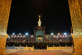 مراسم خطبه خوانی شب عاشورا در حرم مطهر رضوی&lrm;