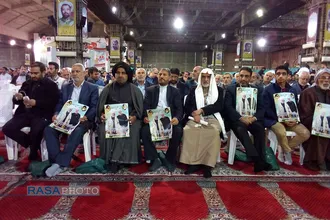 مراسم گرامیداشت چهلمین روز شهادت سپهبد سلیمانی و ابومهدی المهندس در اهواز&lrm;