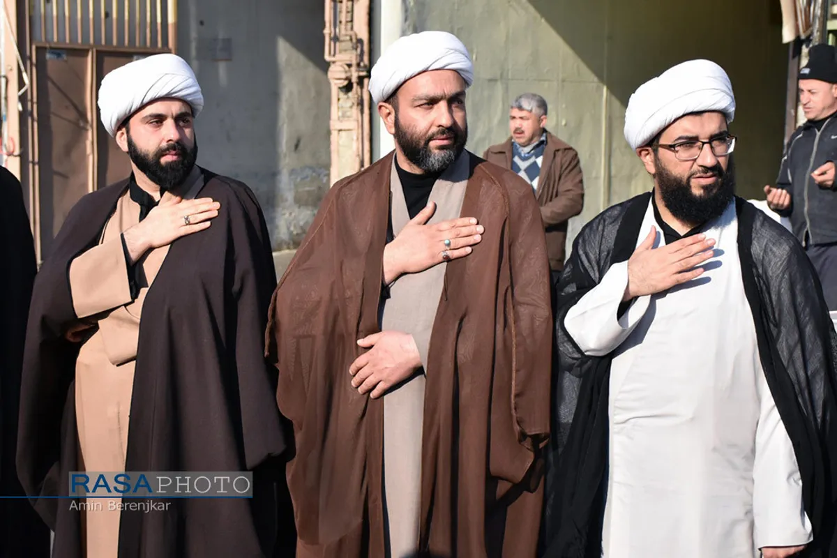 دسته عزاداری طلاب حوزه علمیه آیت الله ایروانی به مناسبت ایام فاطمیه و شهادت سردار سلیمانی