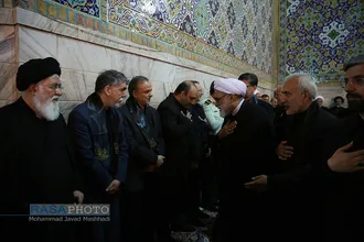 مراسم خطبه خوانی شب عاشورا در حرم مطهر رضوی&lrm;