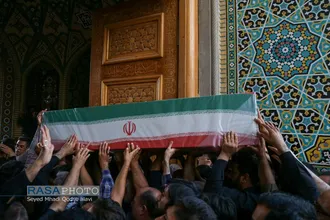 تشییع پیکر مطهر ۸ شهید حمله رژیم صهیونیستی در قم