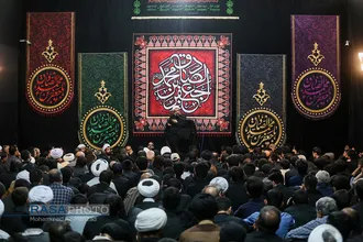 دسته عزاداری روز شهادت حضرت امام جعفر صادق (علیه السلام) با حضور حضرت آیت الله وحید خراسانی