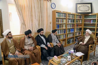 دیدار حجت الاسلام والسملمین خاموشی رئیس ساز مان اوقاف با مراجع تقلید و علما
