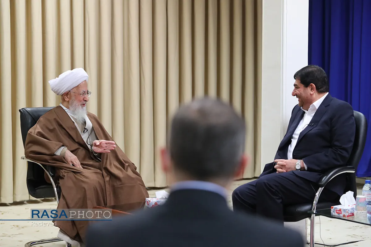 دیدار مخبر معاون اول رئیس جمهور با حضرت آیت الله نوری همدانی و شخصیت&zwnj;های حوزه علمیه قم