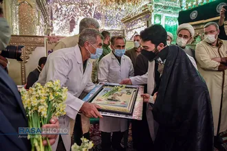 آیین گلاب شویی مضجع شریف حضرت احمدبن موسی الکاظم (ع) &lrm;&lrm;