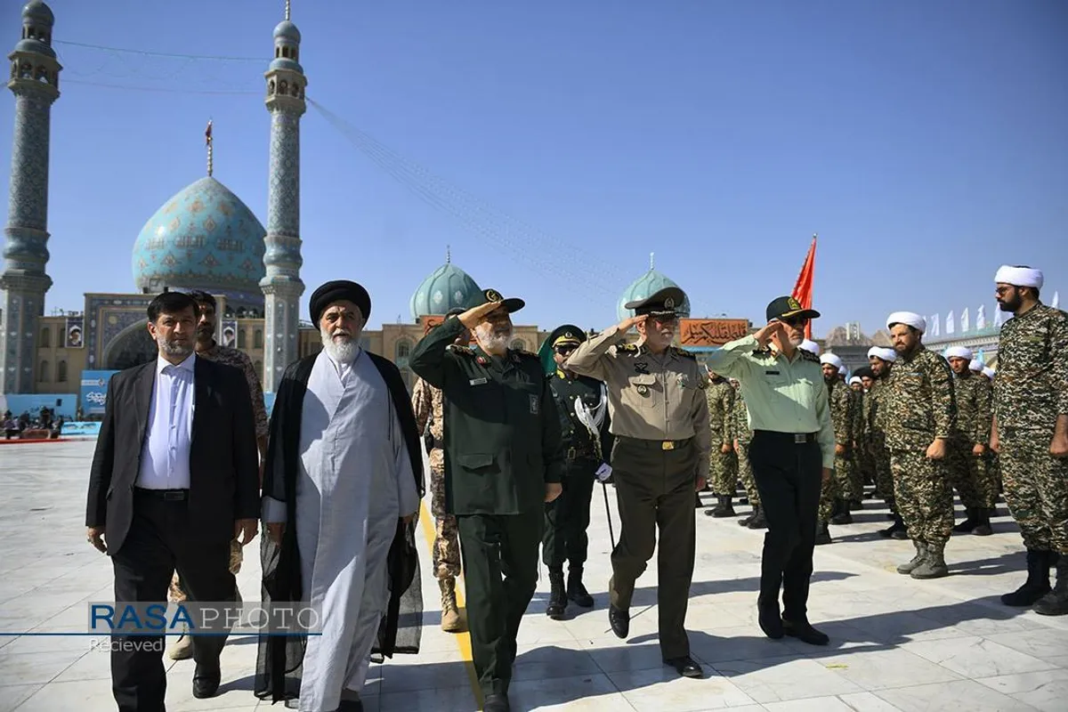 صبحگاه مشترک نیروی&zwnj;های مسلح در مسجد مقدس جمکران