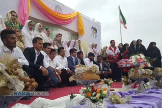 مراسم عقد در مناطق سیل زده استان گلستان با حضور روحانیون عاقد شیعه و اهل تسنن