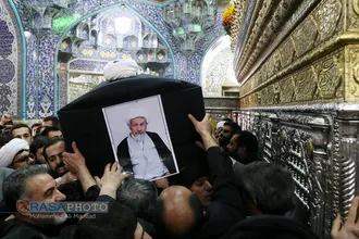 مراسم تشییع پیکر آیت الله مومن نماینده مردم استان قم در مجلس خبرگان رهبری