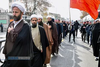 دسته عزاداری طلاب حوزه علمیه ایروانی تهران در روز شهادت حضرت صدیقه طاهره فاطمه الزهرا (سلام الله علیها)