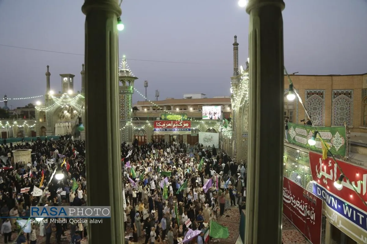 فریاد انتقام خواهی مردم قم در پی شهادت سرداران بزرگ ایران