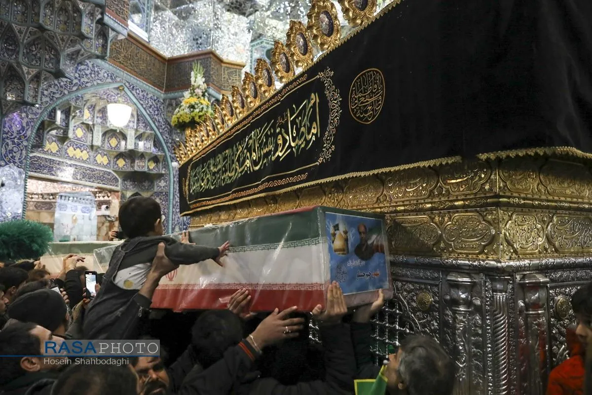 مراسم وداع با پیکر ۸ شهید حملات آمریکایی صهیونیستی اخیر به شهر مقدس قم