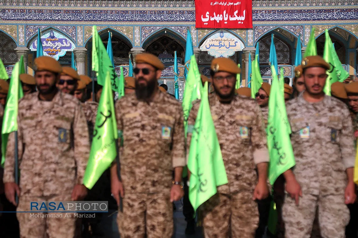 صبحگاه مشترک نیرو&zwnj;های مصلح با عنوان بیعت با امام زمان (عج) با حضور سردار باقری فرمانده کل نیرو&zwnj;های مصلح و حجت الاسلام والمسلمین رحیمیان
