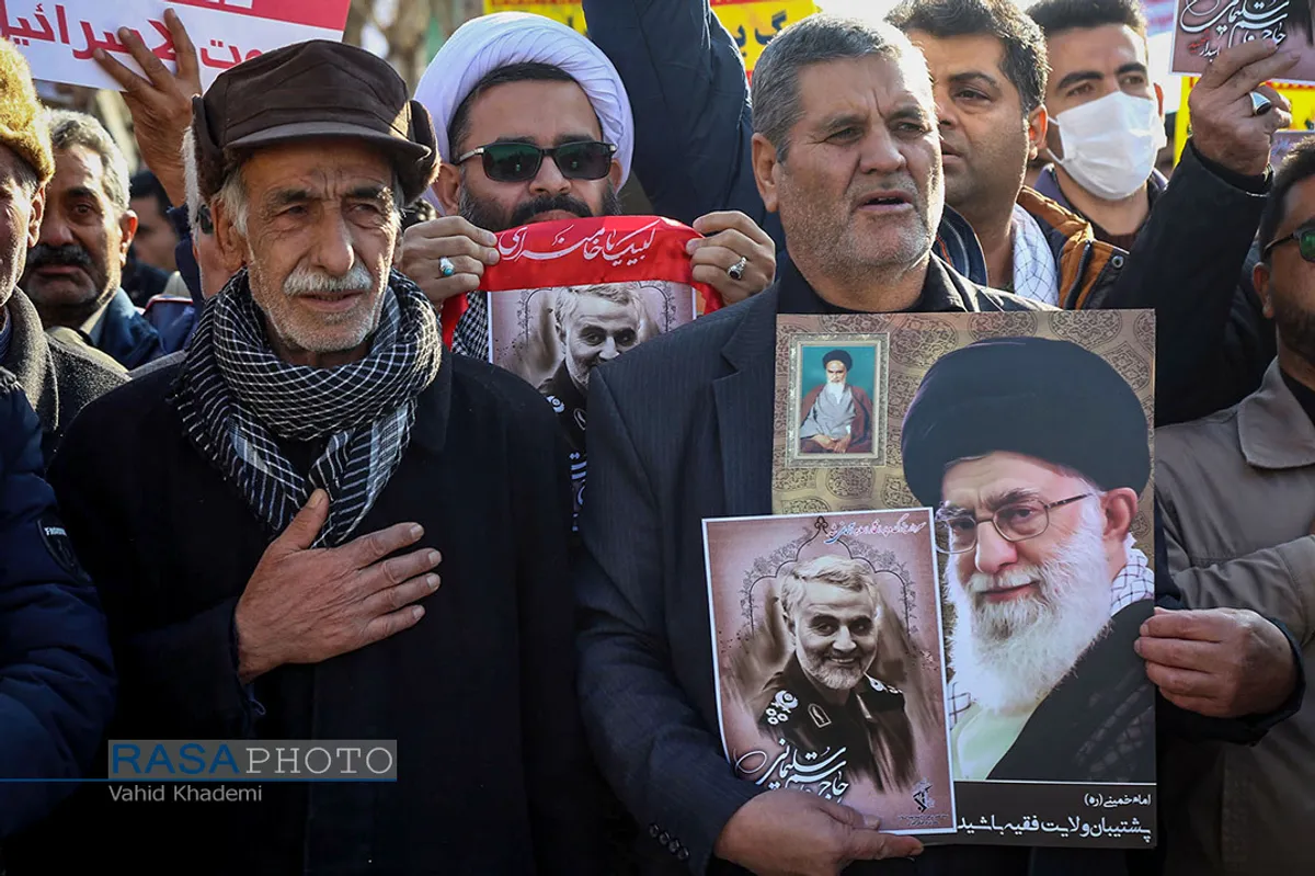 راهپیمایی مردم بجنورد در محکومیت شهادت سپهبد قاسم سلیمانی&lrm;&lrm;
