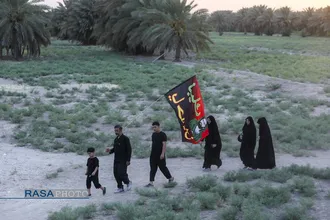 پیاده روی زائران اربعین حسین (ع) در طریق العلما