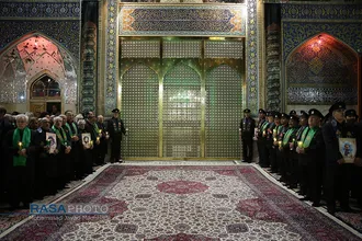 مراسم خطبه خوانی شب عاشورا در حرم مطهر رضوی&lrm;