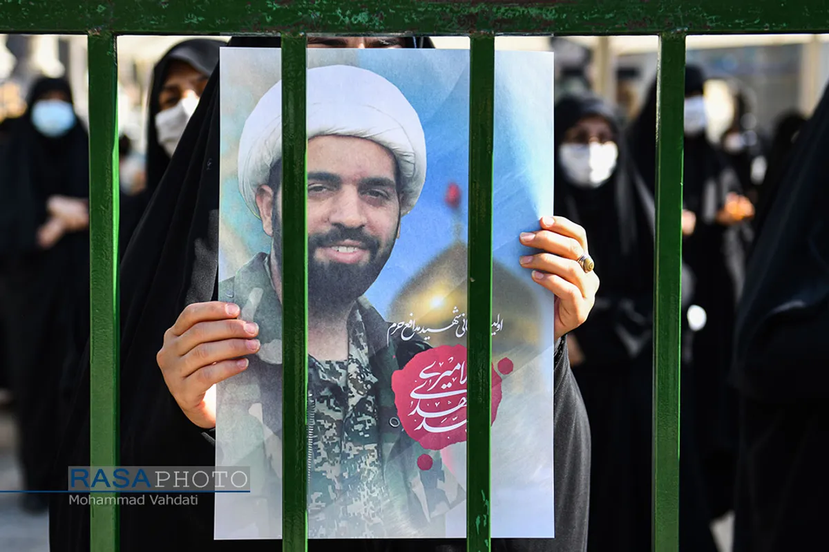 تشییع پیکر طلبه شهید مدافع حرم محمد مهدی مالامیری در قم
