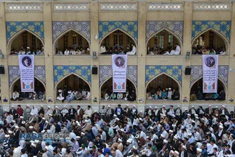 اجتماع عظیم حوزویان خراسان با عنوان رسالت حوزه&zwnj;های علمیه با سخنرانی حضرت آیت الله جوادی آملی