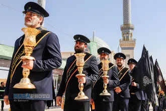 دسته عزاداری خادمان کریمه اهل&zwnj;بیت (ع) در روز شهادت امام رئوف (ع)