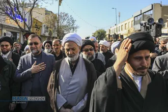 دسته عزاداری روز شهادت حضرت زهرا (سلام&lrm;&zwnj;الله&zwnj;علیها) با حضور حضرت آیت الله وحید خراسانی