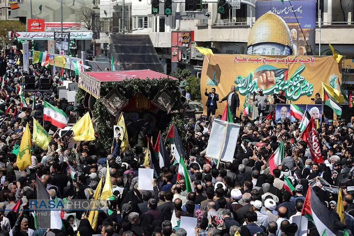راهپیمایی حماسی و تشییع شهدای راه قدس مردم تهران