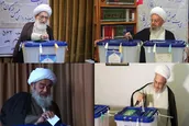 حضور مراجع عظام تقلید پای صندوق رای