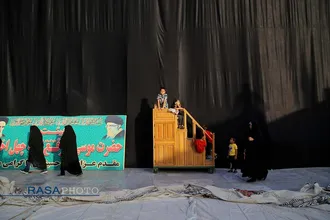 اهتزاز خیمه عزای حضرت ابا&zwnj;عبد&zwnj;الله&zwnj;الحسین (علیه السلام) در حرم امام زاده موسی مبقع قم در آستانه محرم