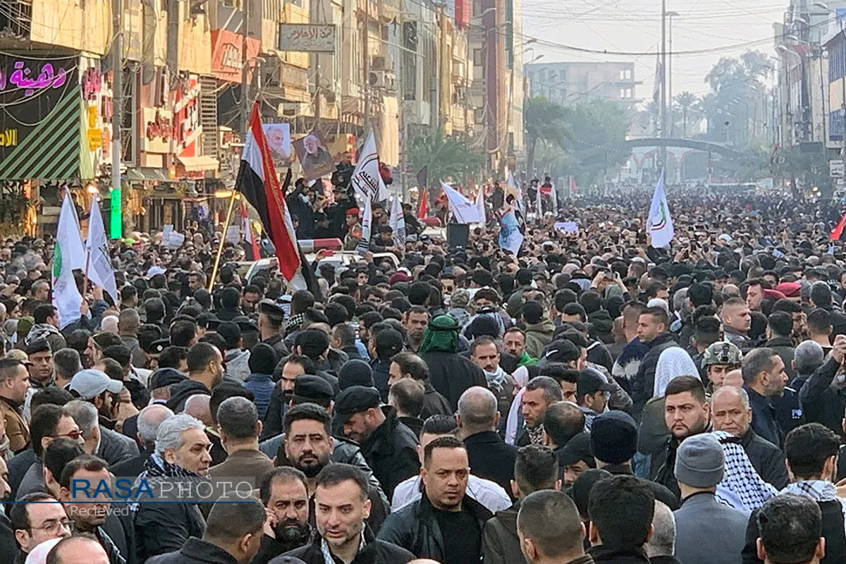 تشییع سپهبد شهید حاج قاسم سلیمانی و ابو مهدی المهندس در عراق