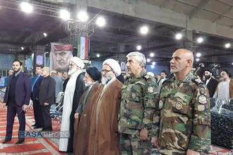 مراسم گرامیداشت چهلمین روز شهادت سپهبد سلیمانی و ابومهدی المهندس در اهواز&lrm;