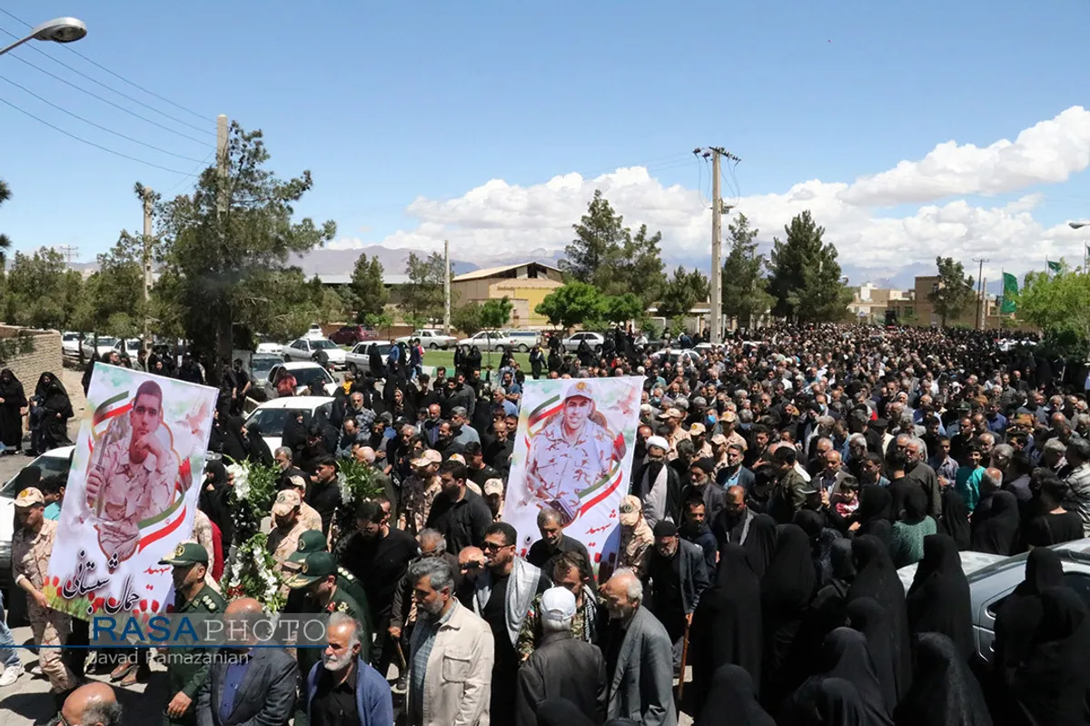 مراسم تشییع دو شهید حادثه انفجار در مرکز آماد و پشتیبانی سپاه دامغان