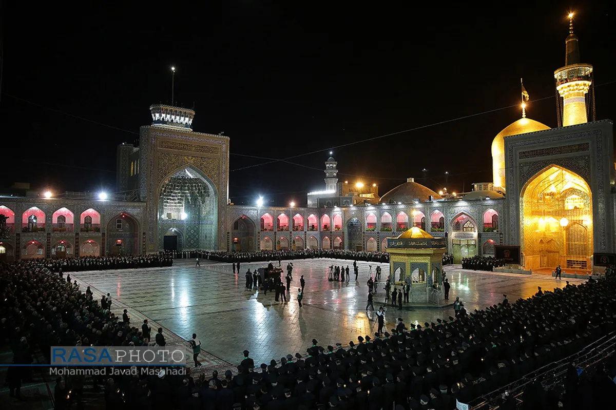 مراسم خطبه خوانی شب عاشورا در حرم مطهر رضوی&lrm;
