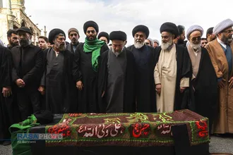 تشییع پیکر آیت الله سیدهادی حسینی سیستانی برادر حضرت آیت&zwnj;الله سید علی سیستانی