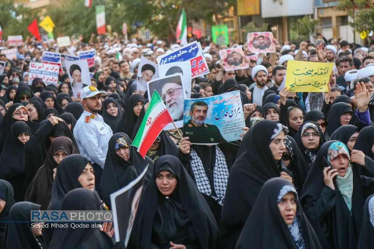 تشییع پیکر مطهر ۸ شهید حمله رژیم صهیونیستی در قم