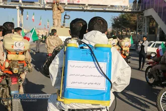 تجدید میثاق گروه&zwnj;های جهادی مبارزه با کرونا در اصفهان با شهداء