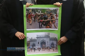 تجمع جمعی از طلاب و دانشجویان در حمایت از مسلمانان هند
