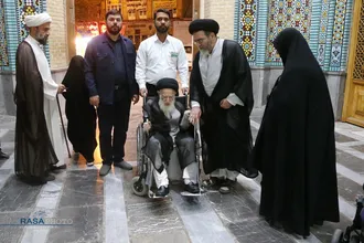 تشرف حضرت آیت الله شبیری زنجانی به حرم حضرت فاطمه معصومه (سلام&zwnj;الله&zwnj;علیها)