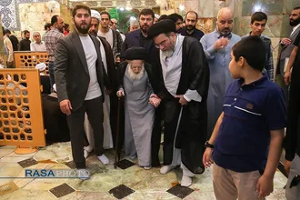 تشرف حضرت آیت الله شبیری زنجانی به حرم حضرت فاطمه معصومه (سلام&zwnj;الله&zwnj;علیها)