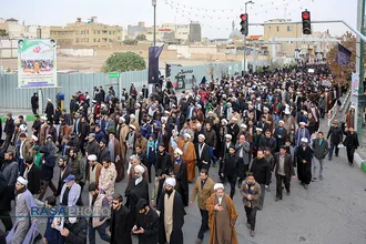 راهپیمایی خودجوش طلاب و بسیجیان قم در پی شهادت حاج قاسم سلیمانی