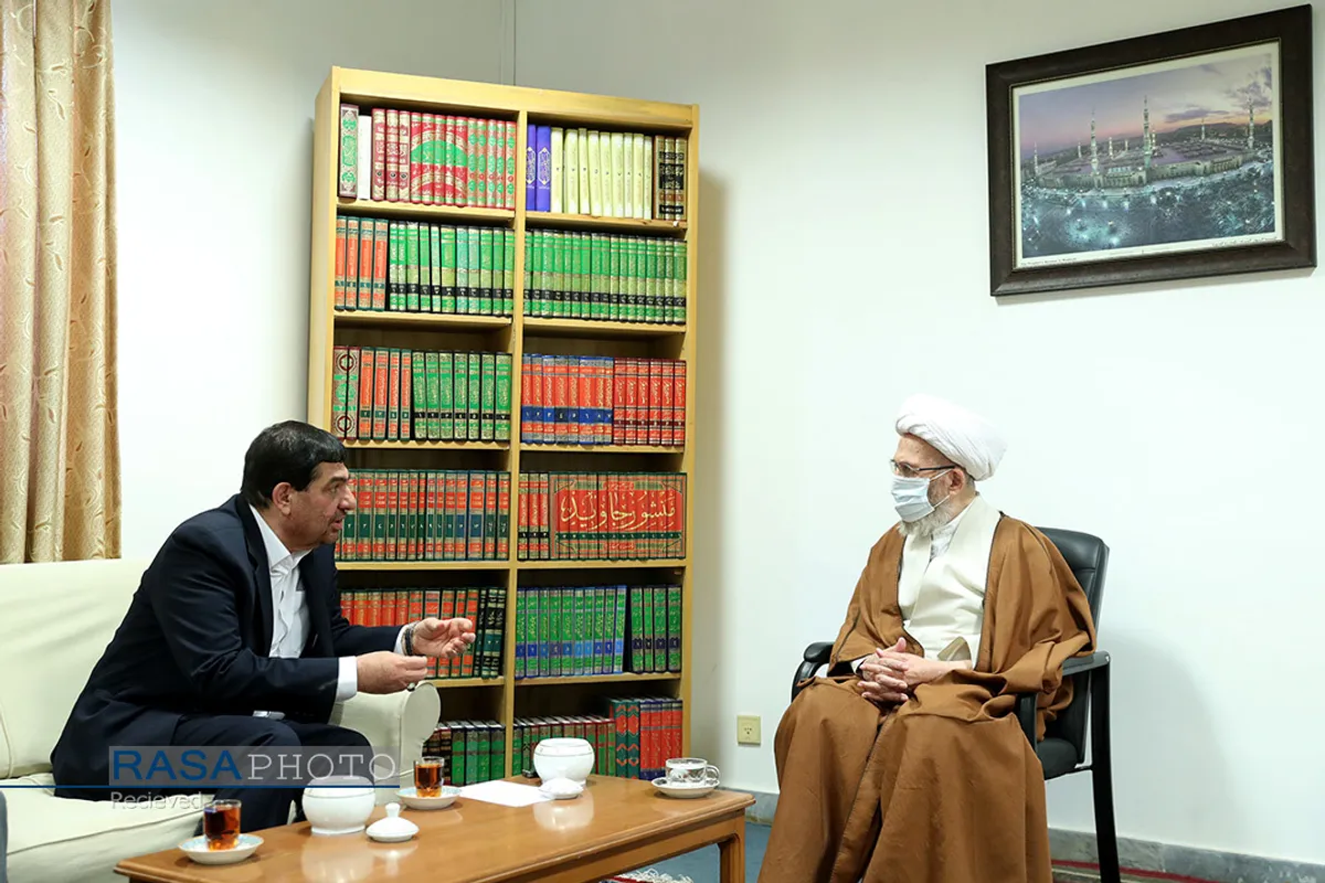 دیدار مخبر معاون اول رئیس جمهور با حضرت آیت الله نوری همدانی و شخصیت&zwnj;های حوزه علمیه قم