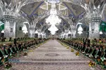 آیین تعویض پرچم گنبد منور رضوی در روز میلاد امام رضا(علیه&zwnj;السلام)
