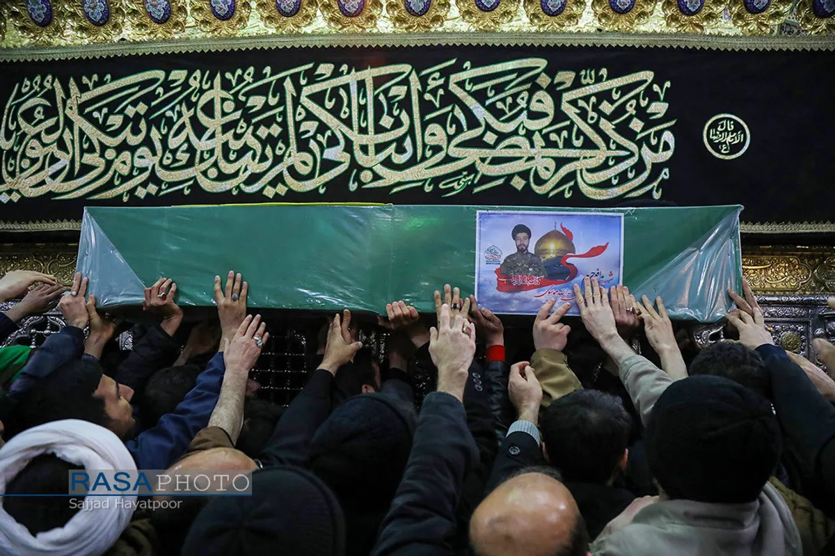 تشییع پیکر طلبه شهید مدافع حرم حجت الاسلام موسوی در قم