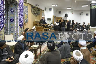 مراسم بزرگداشت قائد شهید امت حضرت آیت&zwnj;الله&zwnj;العظمی خامنه ای در دفتر حضرت آیت الله جوادی آملی