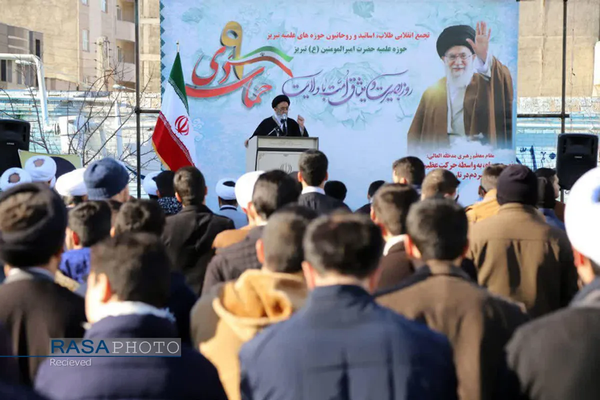 تجمع انقلابی طلاب، اساتید و روحانیون حوزه&zwnj;های علمیه تبریز در سالروز یوم الله ۹ دی